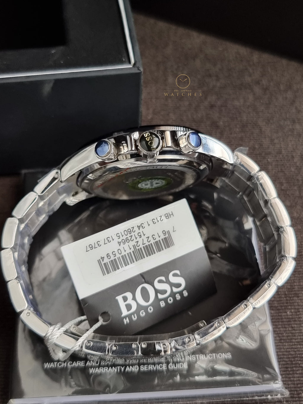 Hugo Boss Ikon Chronograph Silver 45mm Dial Silver Steel Strap Watch for Men - 1512964