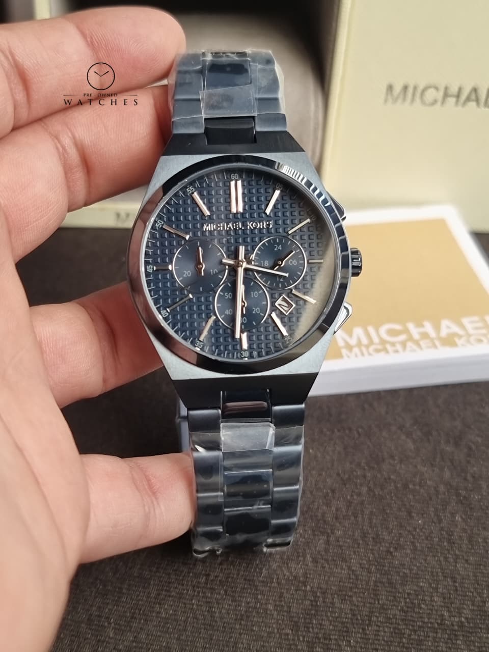 Michael Kors Men’s Quartz Blue Stainless Steel Blue Dial 40mm Watch MK9147