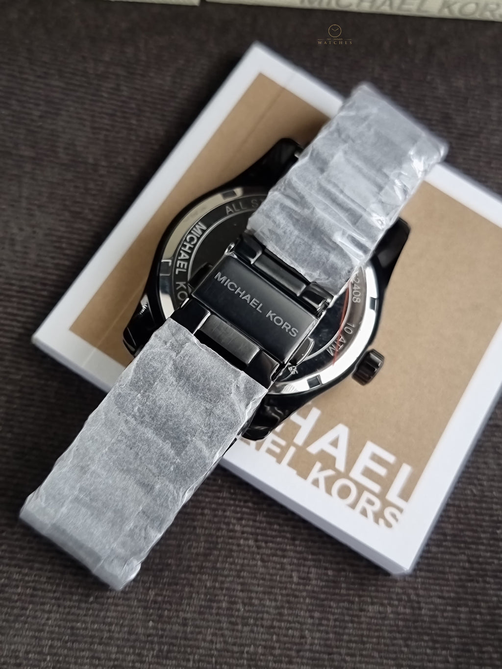 Michael Kors Lexington Black Stainless Steel Black Dial Quartz Watch for Ladies - MK7442