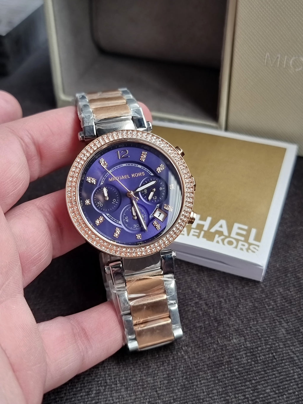 Michael Kors Women’s Analog Stainless Steel Blue Dial 39mm Watch MK6141