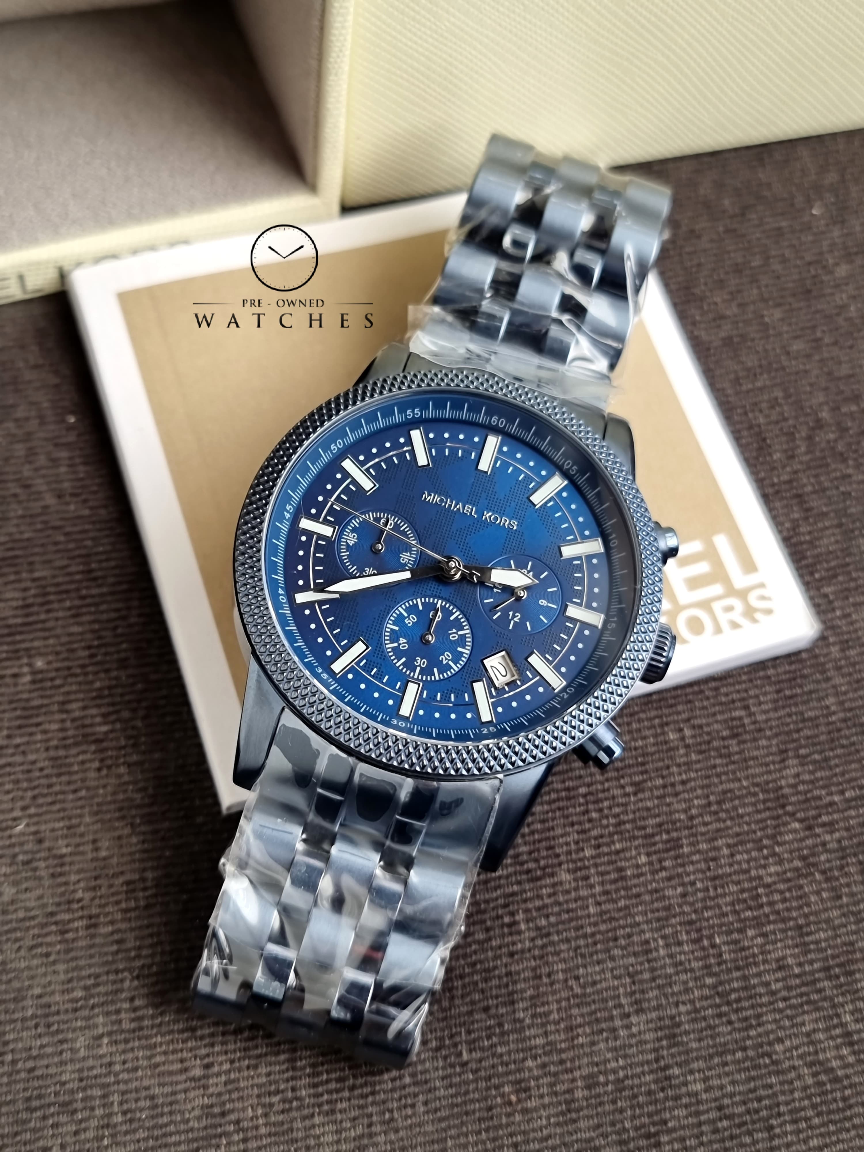 Michael Kors Hutton Blue 44mm Watch MKO1165