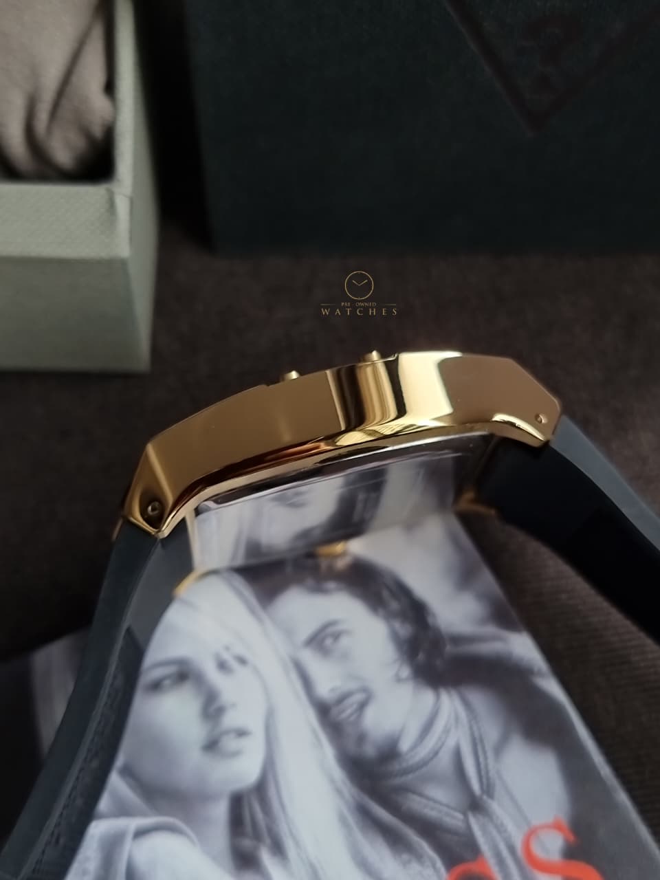 Guess Leather Casual Analog Black Dial Men's Watch- GW0202G1