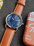 Fossil Men's Copeland Quartz Stainless Steel and Leather Three-Hand Watch FS5661