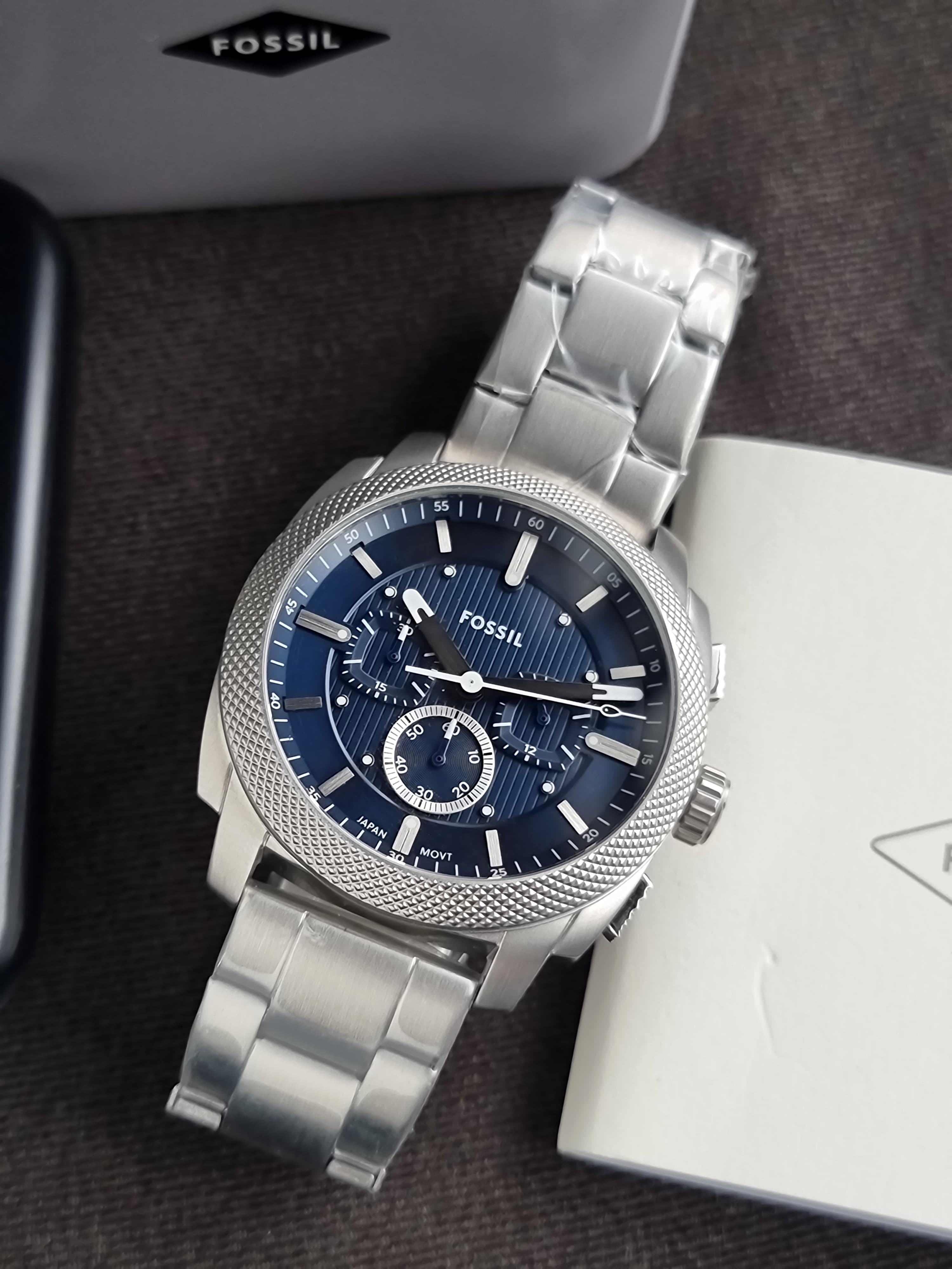 Fossil Machine Chronograph Quartz Blue Dial Men's Watch
 FS6096
