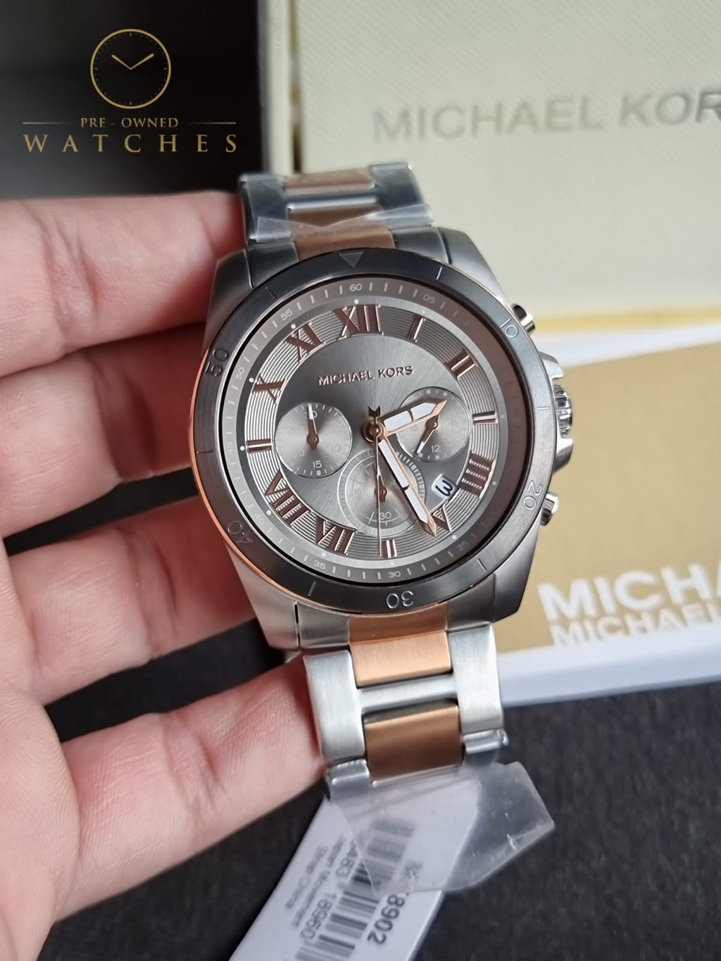 Michael Kors Men’s Quartz Two-tone Stainless Steel Grey Dial 44mm Watch MK8902