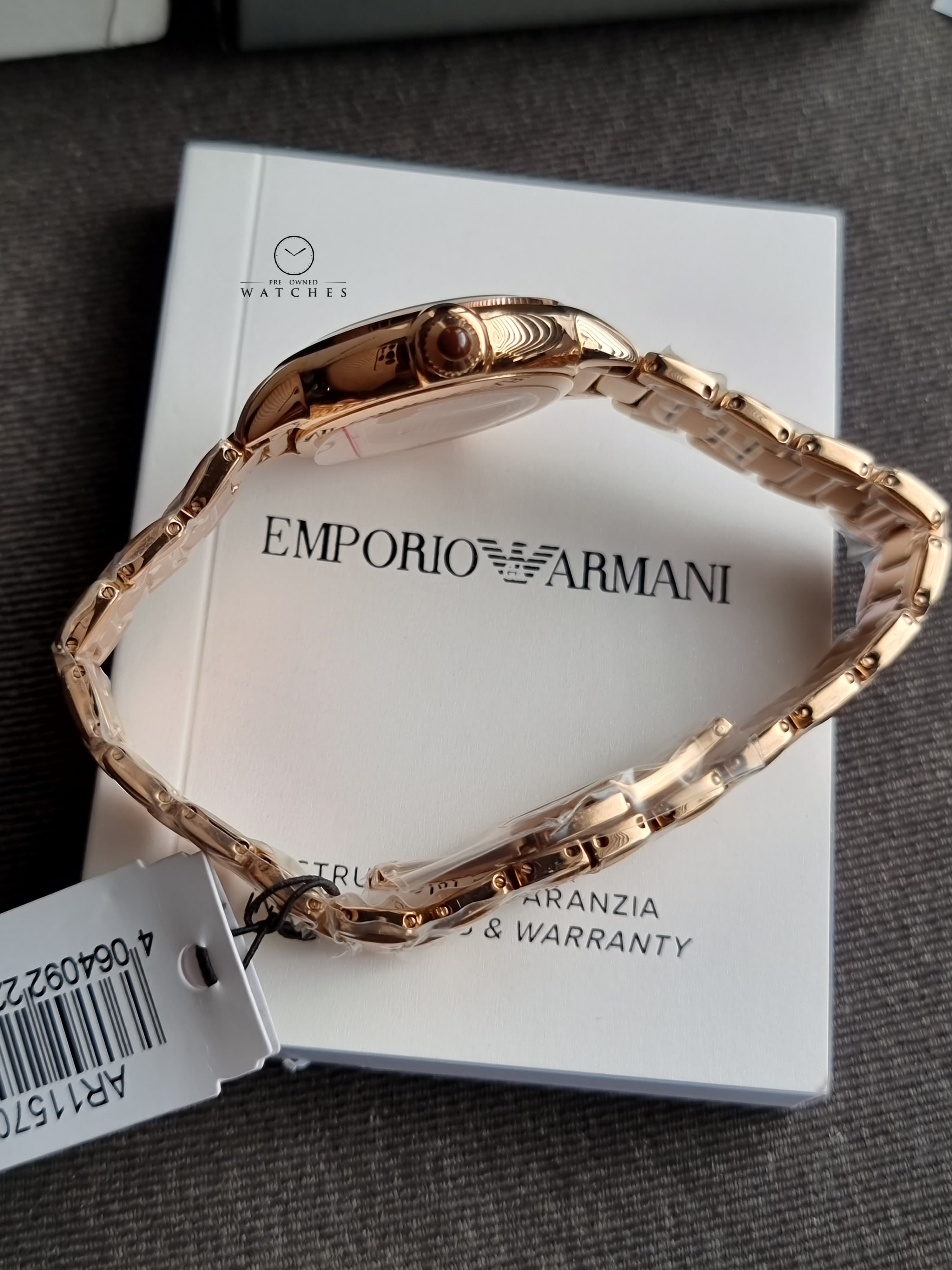 Emporio Armani Women’s Quartz Rose Gold Stainless Steel Brown Dial 32mm Watch AR11570