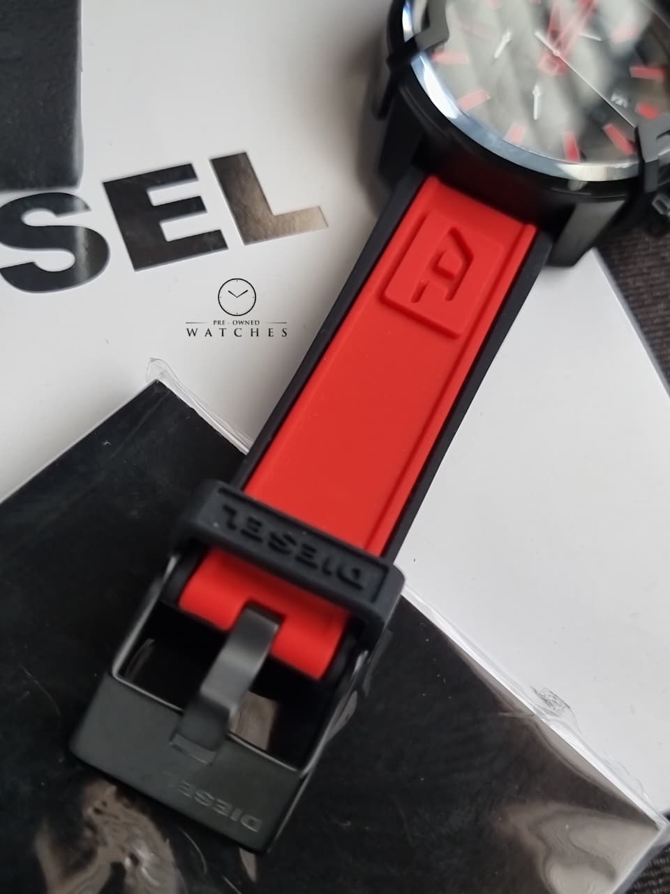 Diesel Analog Black 48mm Dial Men's Silicone Watch-DZ4530