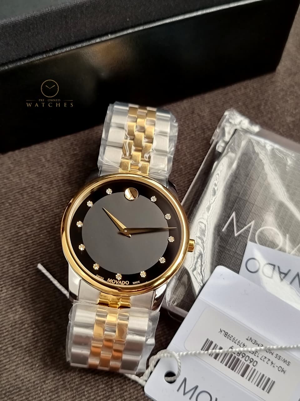 Movado Men’s Swiss Made Quartz Stainless Steel Black Dial 40mm Watch 0606879