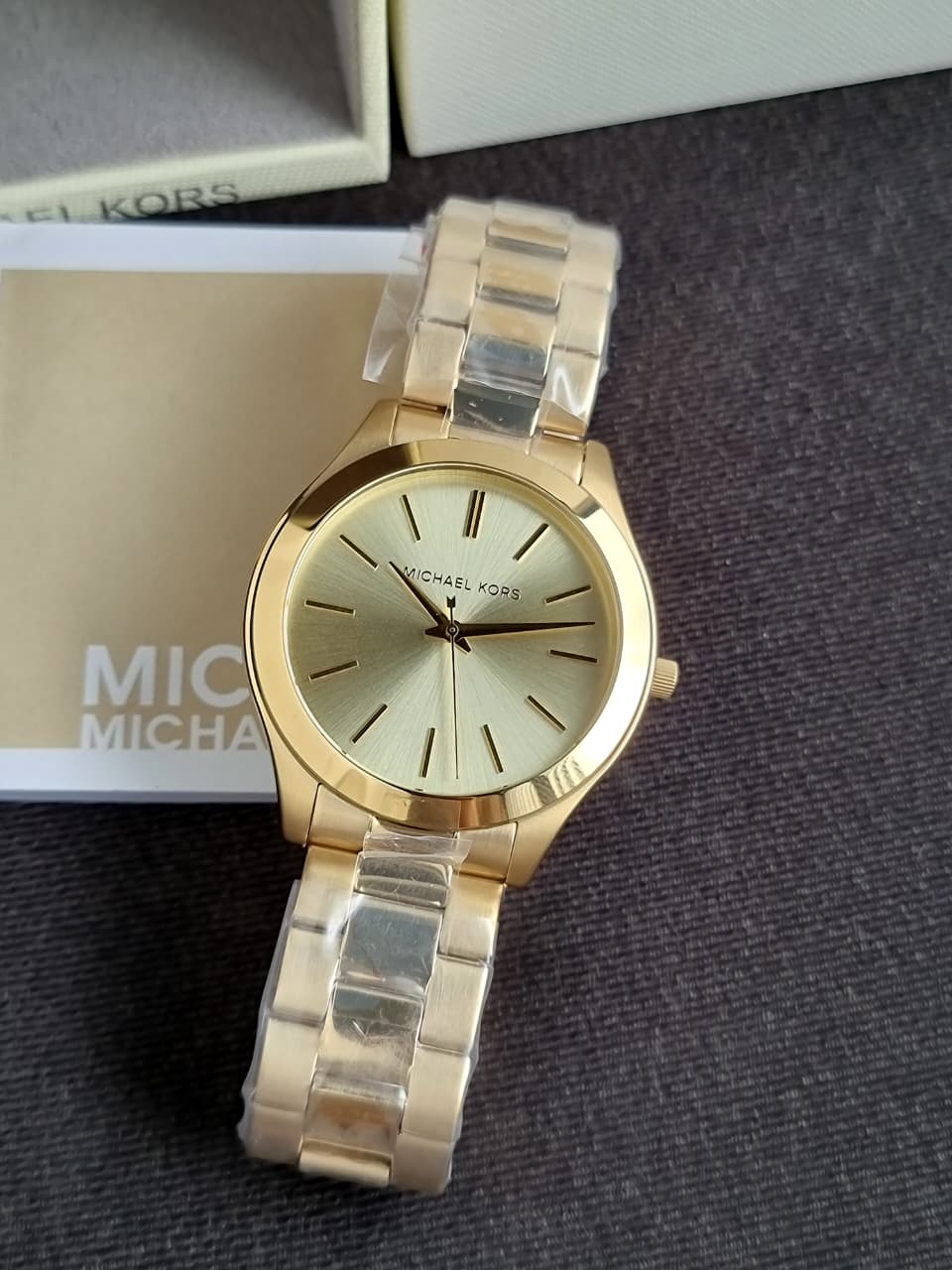 Michael Kors Women’s Quartz Gold Stainless Steel Gold Dial 44mm Watch MK8671