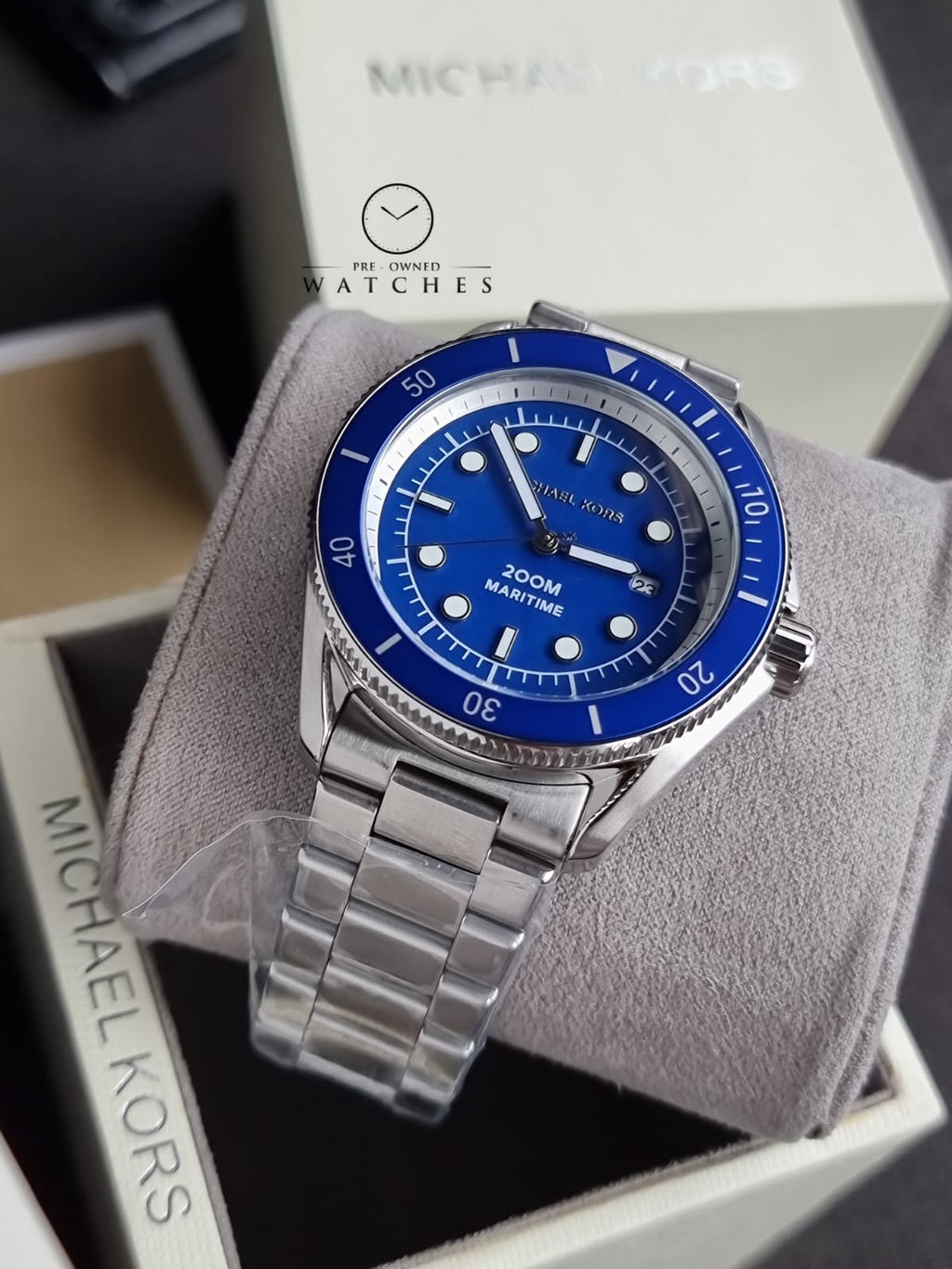 Michael Kors Maritime Blue Dial Stainless Steel Strap Men’s Watch MK9160