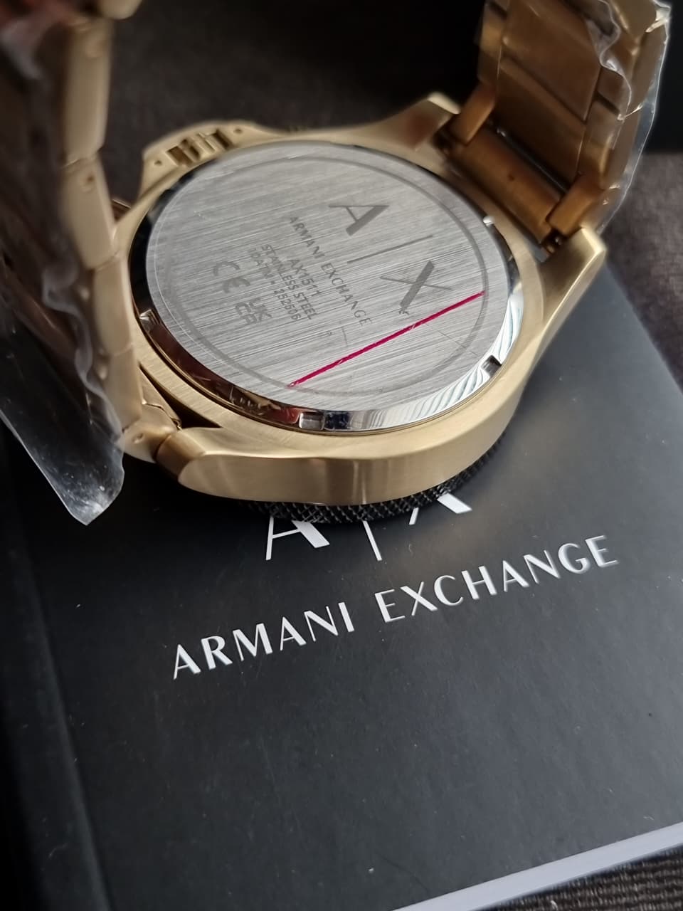 Armani Exchange Men’s Chronograph Quartz Gold Stainless Steel Black Dial 48mm Watch AX1511