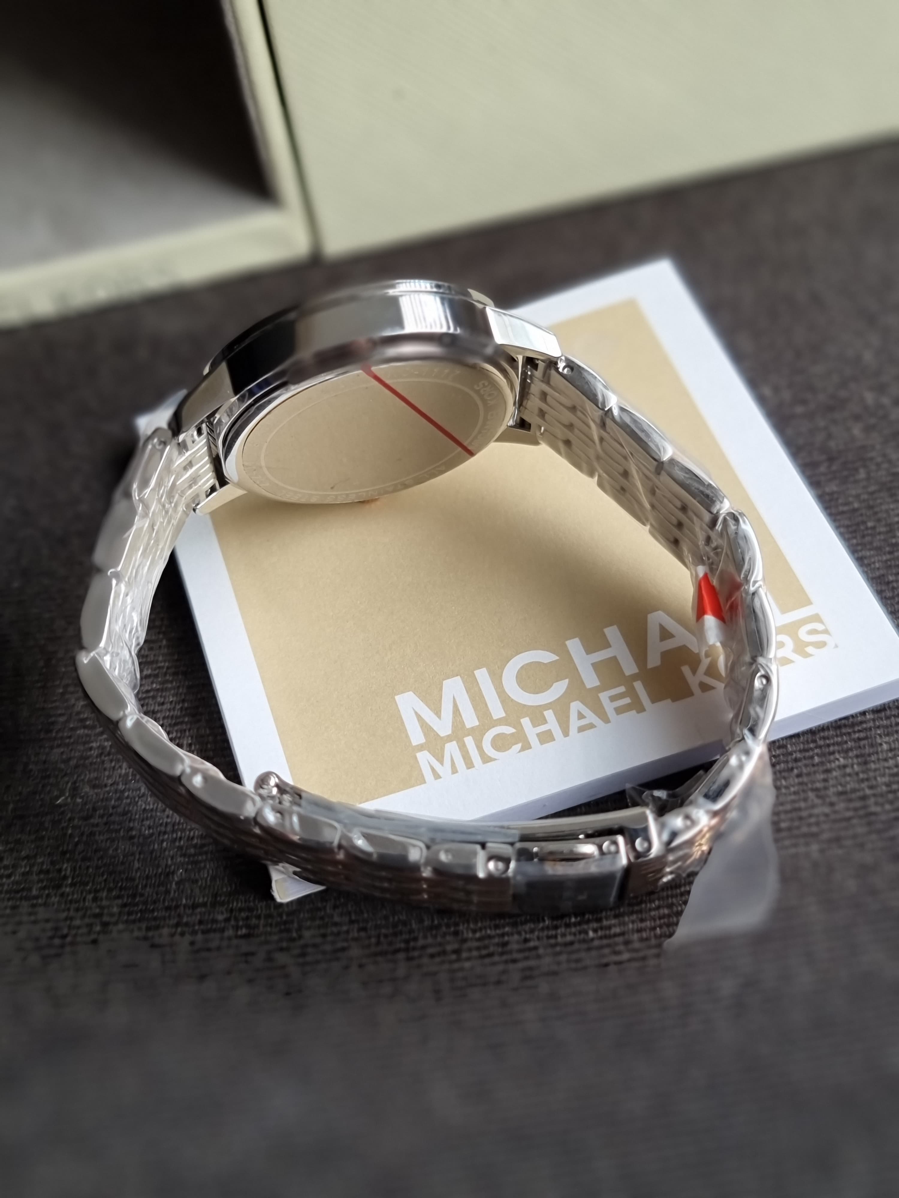 Michael Kors Women’s Quartz Three-Tone Stainless Steel Silver Dial 35mm Watch MKO1117