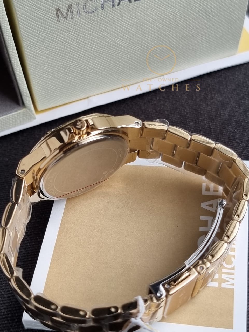 Michael Kors Women’s Quartz Gold Stainless Steel Black Dial 37mm Watch MK7404(without Tag)