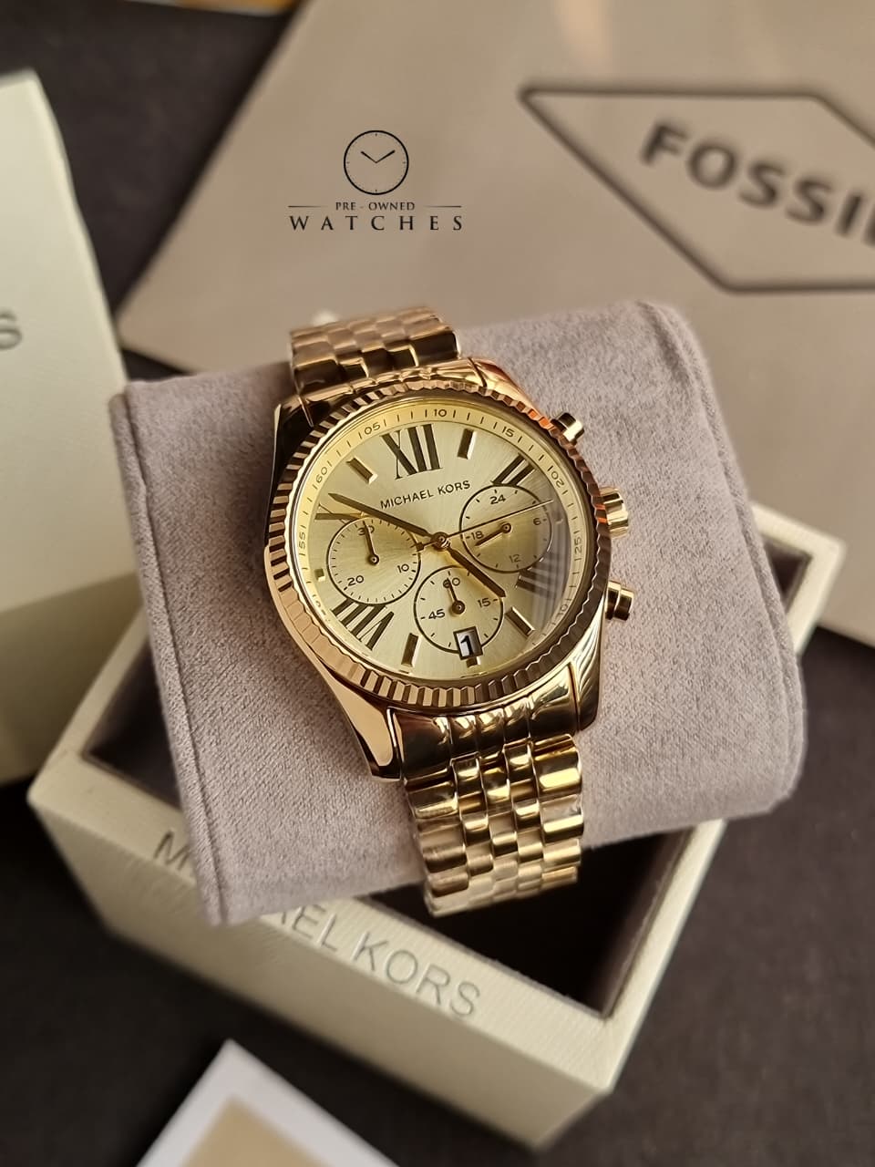 Michael Kors Lexington Chronograph Gold-Tone 38mm Stainless Steel Watch - MK7378
