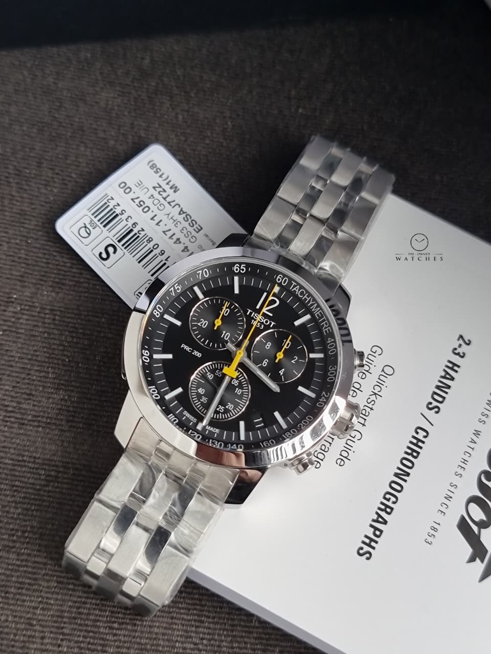 Tissot PRC 200 Quartz Chronograph Black 43mm Dial Stainless Steel Men's Watch T114.417.11.057.00
