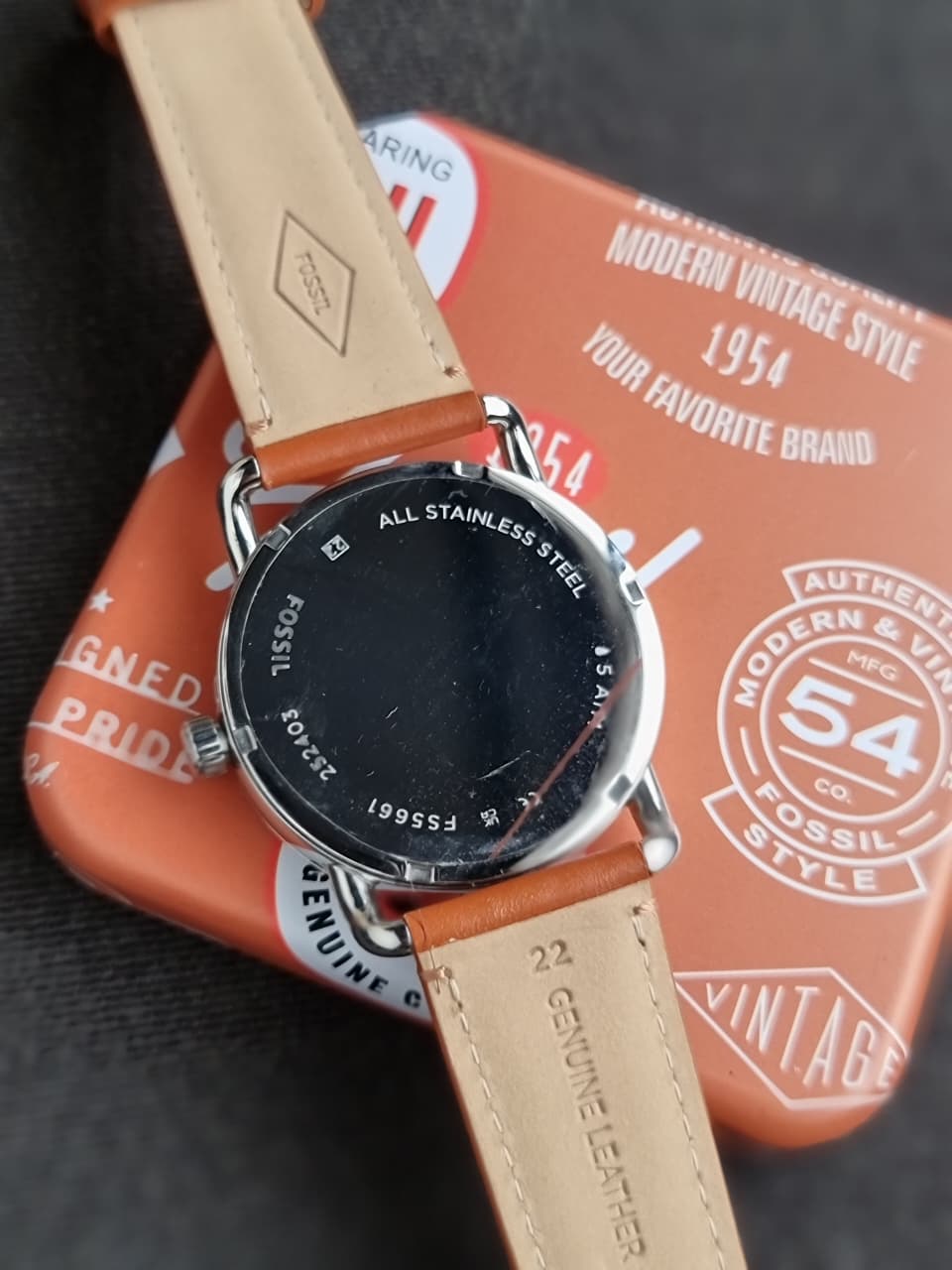 Fossil Men's Copeland Quartz Stainless Steel and Leather Three-Hand Watch FS5661