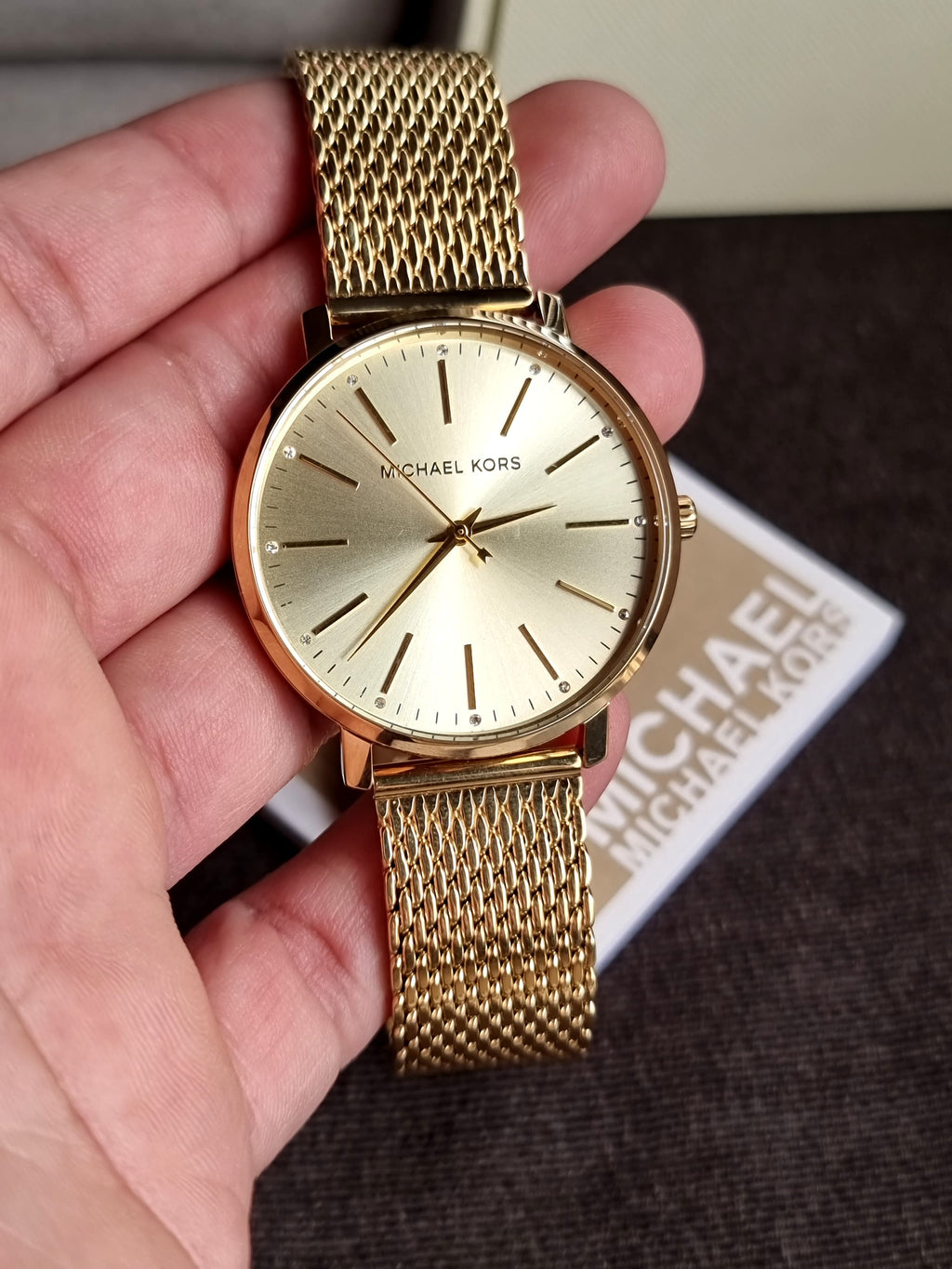 Michael Kors Pyper Gold Mesh Bracelet Gold Dial Quartz Watch for Ladies MK-4339