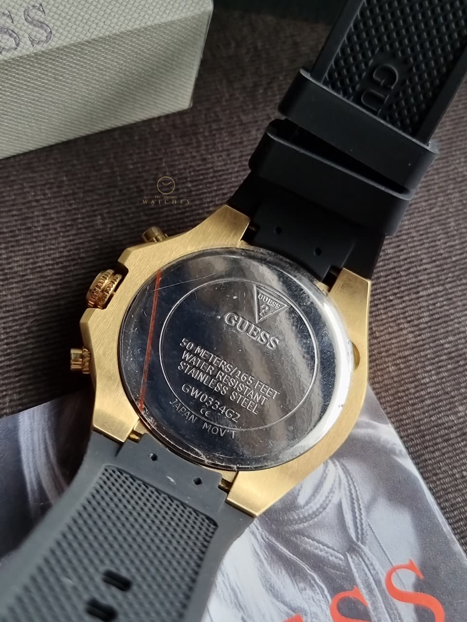 Guess Third Gear Black Silicone Strap Black Dial Chronograph Quartz Watch for Gents - GW0334G2