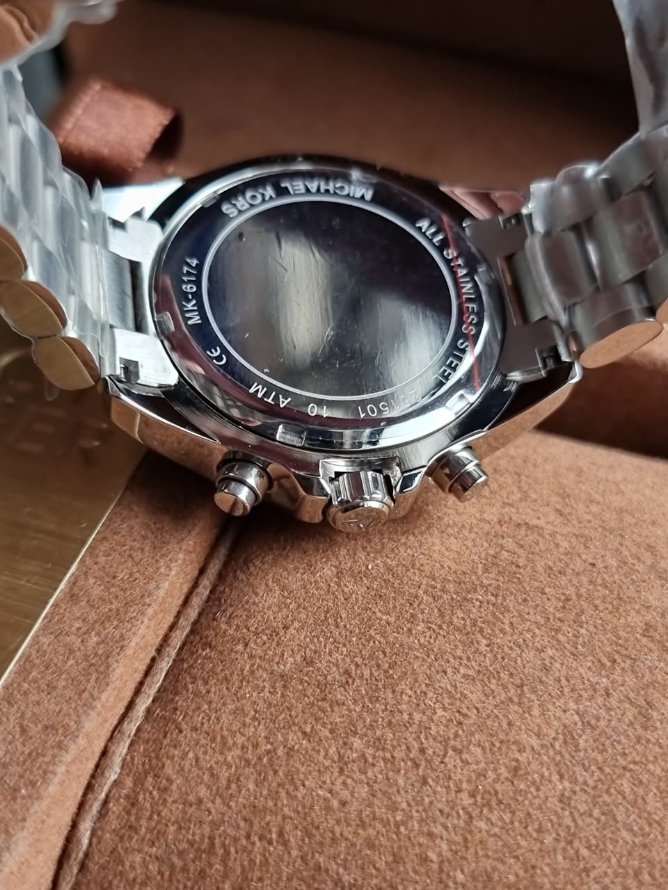 Michael Kors Bradshaw Silver Stainless Steel Silver Dial Chronograph Quartz Watch for Ladies - MK6174