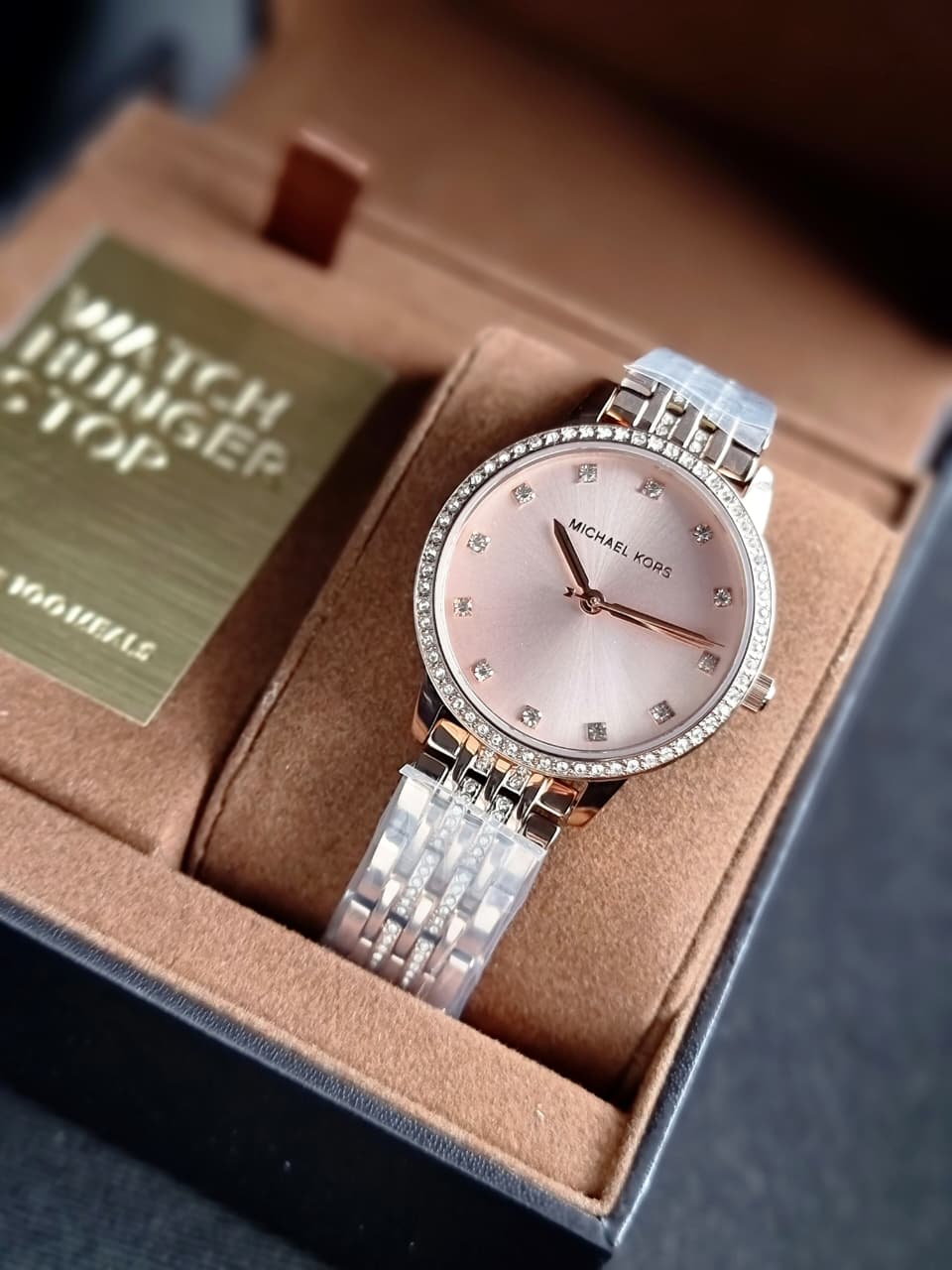 Michael Kors Melissa Rose Gold Stainless Steel Rose Gold Dial Quartz Watch for Ladies - MK4369