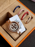 Tory Burch Riva Rose Gold Dial Rose Gold Steel Strap Watch for Women - TBW4037