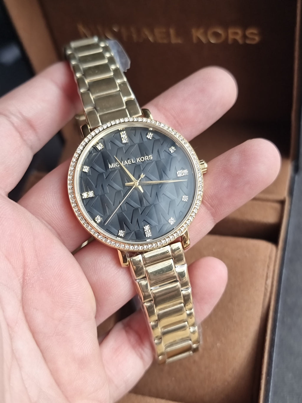 Michael Kors Pyper Quartz Crystal Black Dial Ladies Watch Mk4916