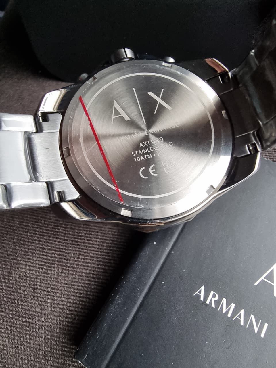 Armani Exchange Spencer Chronograph Quartz Black Dial Gunmetal Chain Men's Watch
AX1959