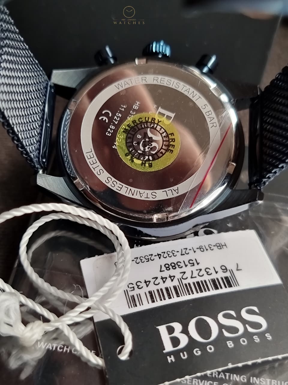 HUGO BOSS Pilot Edition Blue Mesh Bracelet Blue Dial Chronograph Quartz Watch for Gents - 1513887