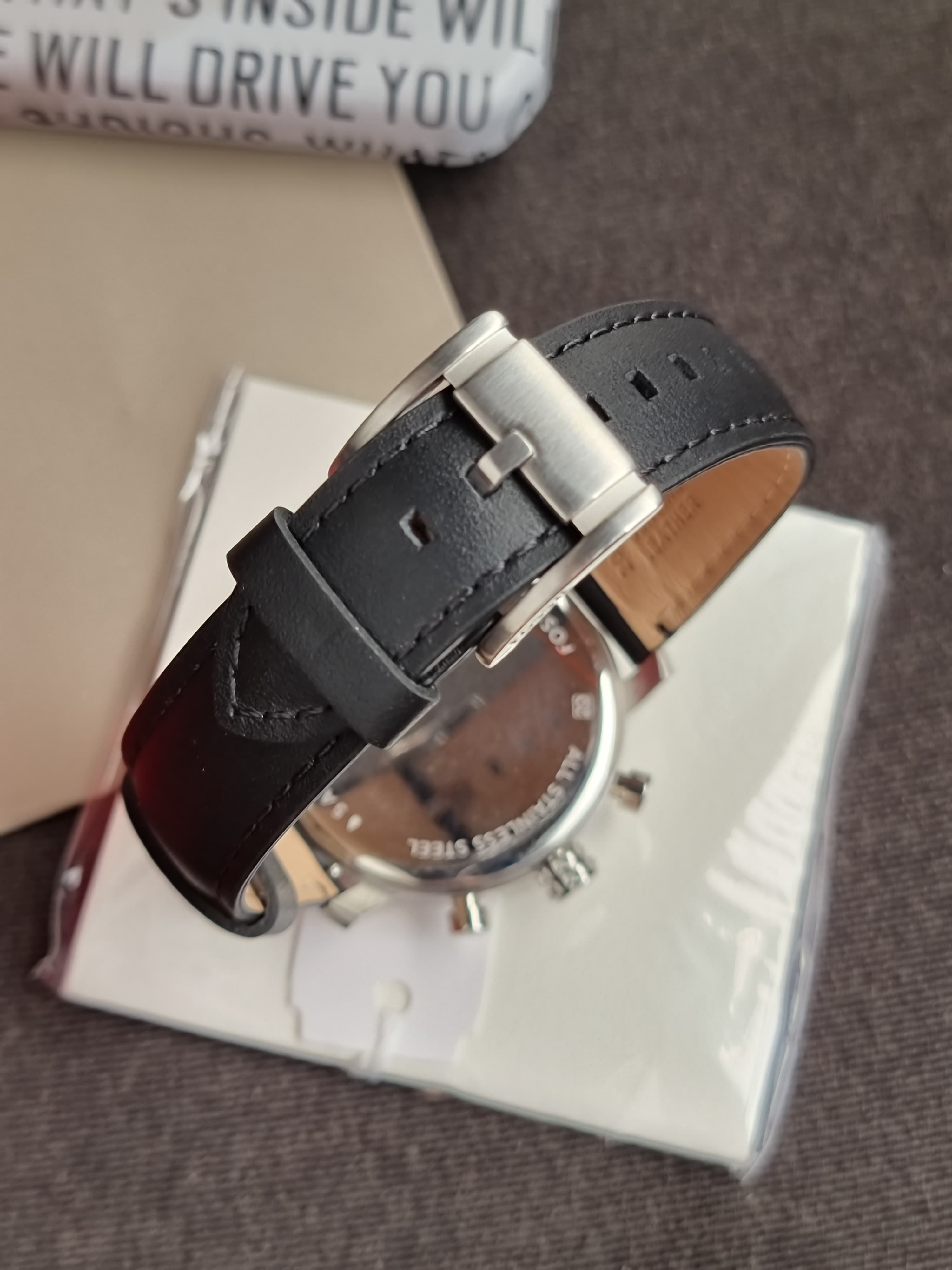 Fossil BQ2849 Men's Analogue Quartz Watch with Leather Strap