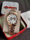 Fossil Women’s Quartz Rose Gold Stainless Steel Silver Dial 38mm Watch ES5394