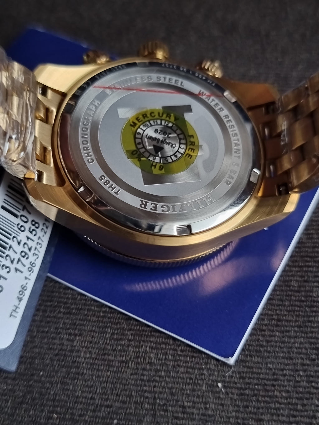 Tommy Hilfiger Gold Stainless Steel Blue 41mm Dial Chronograph Quartz Watch for Gents - 1792158