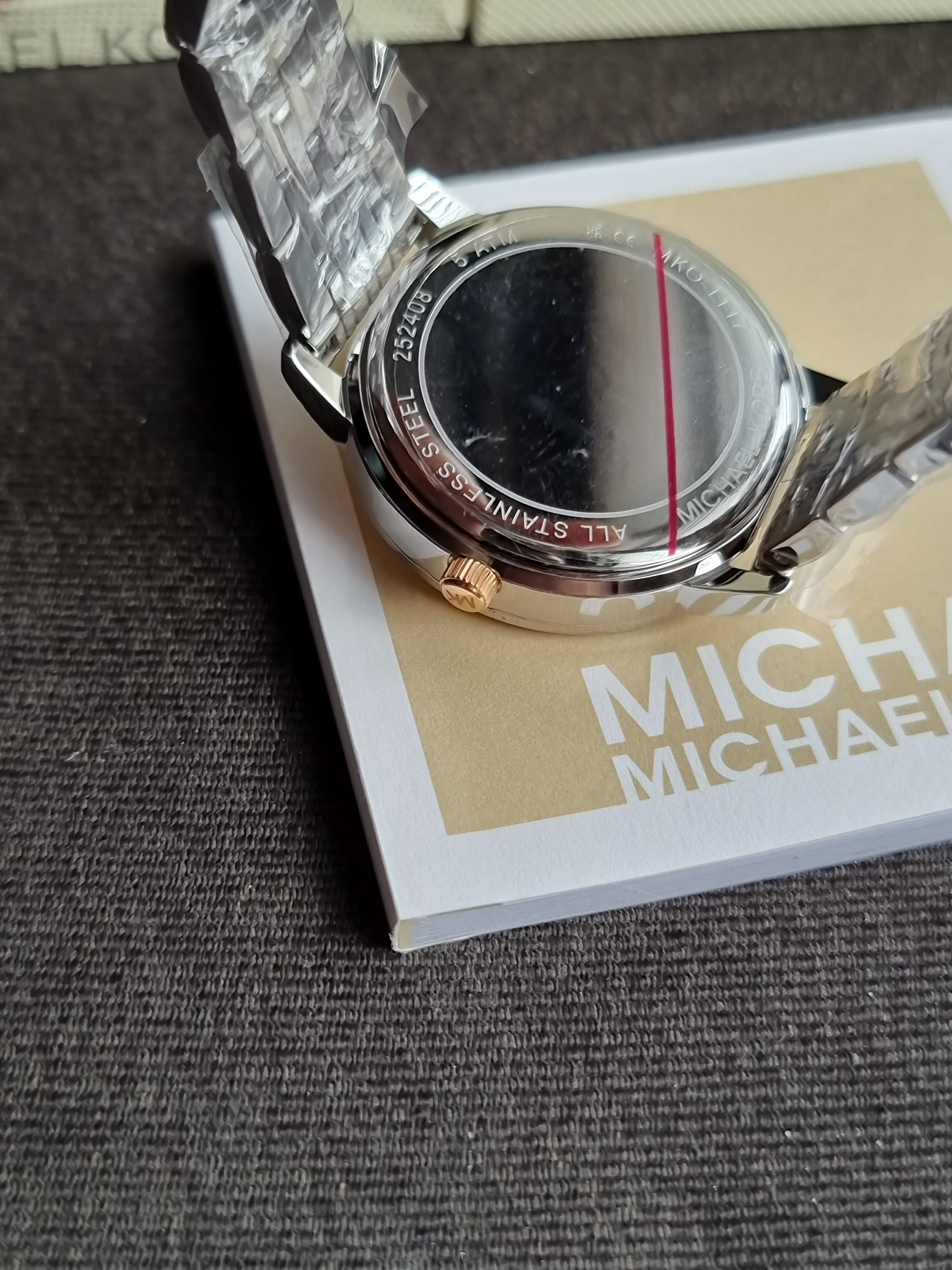 Michael Kors Women’s Quartz Three-Tone Stainless Steel Silver Dial 35mm Watch MKO1117