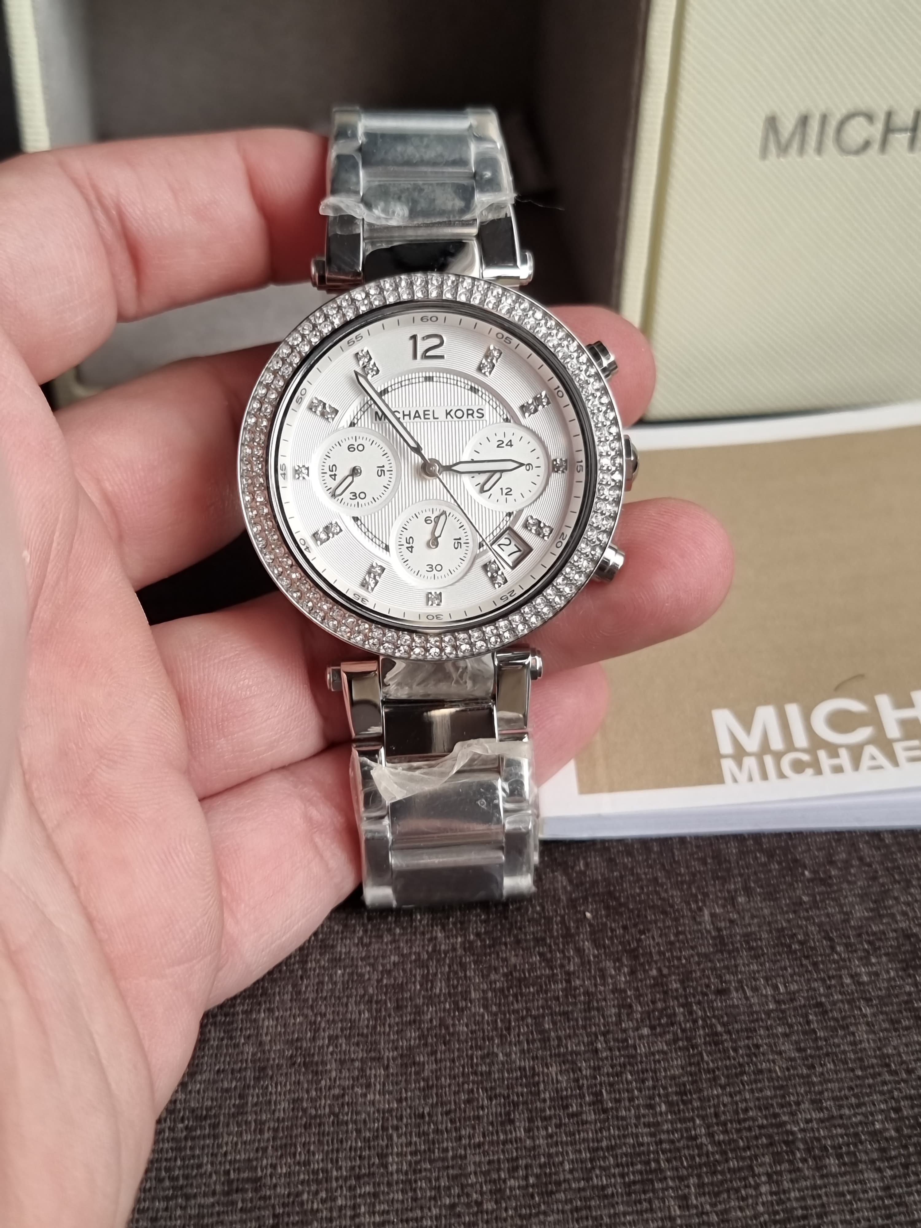 Michael Kors Women’s Quartz Stainless Steel Silver Dial 39mm Watch MK5353