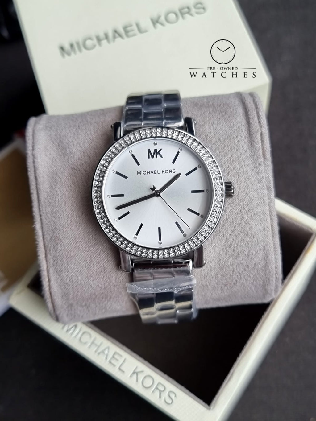 Michael Kors Women's Silver Stainless Steel Watch, Silver Dial MK7347