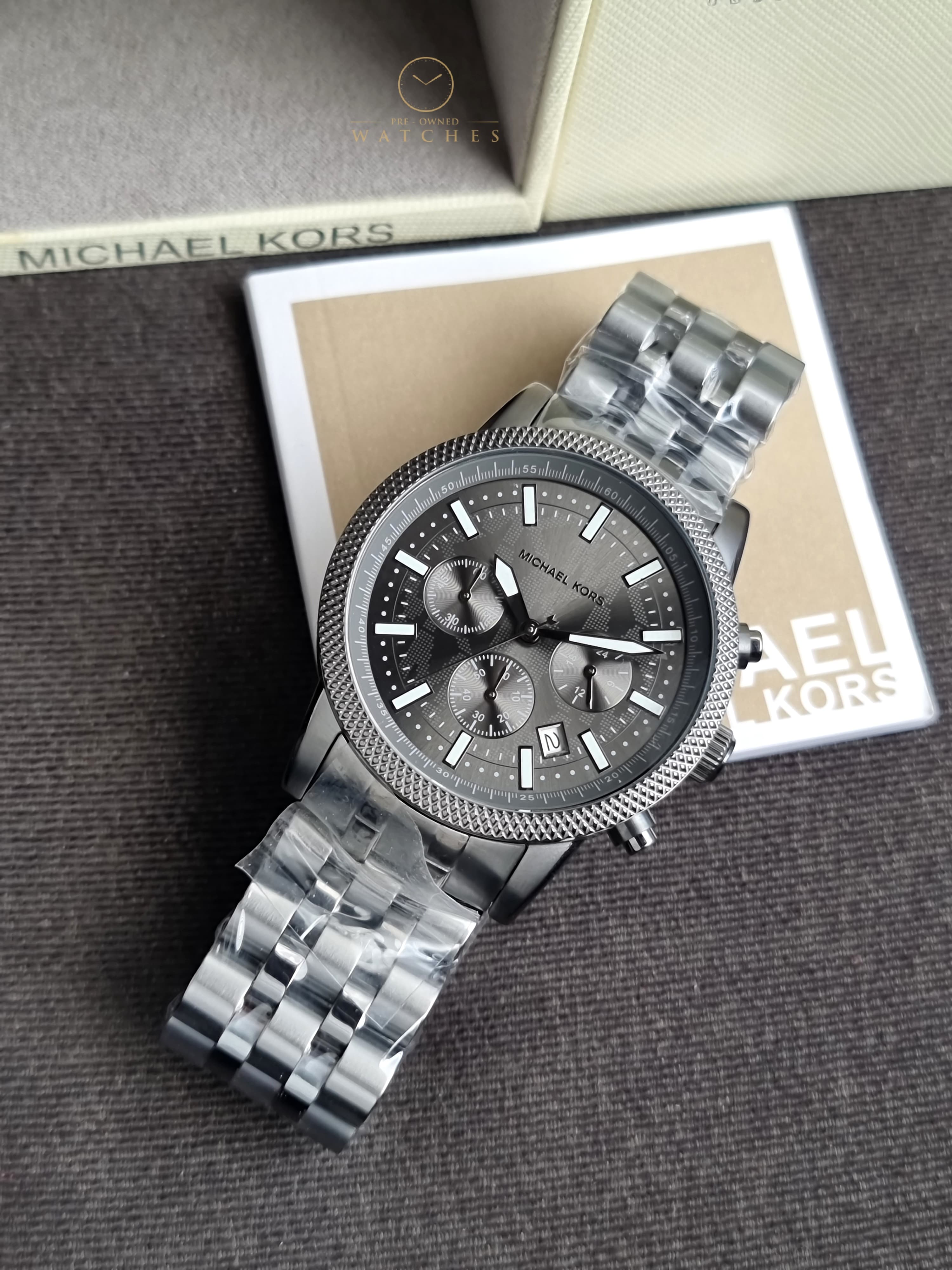 Michael Kors Hutton Gun-Metal Watch MKO1164