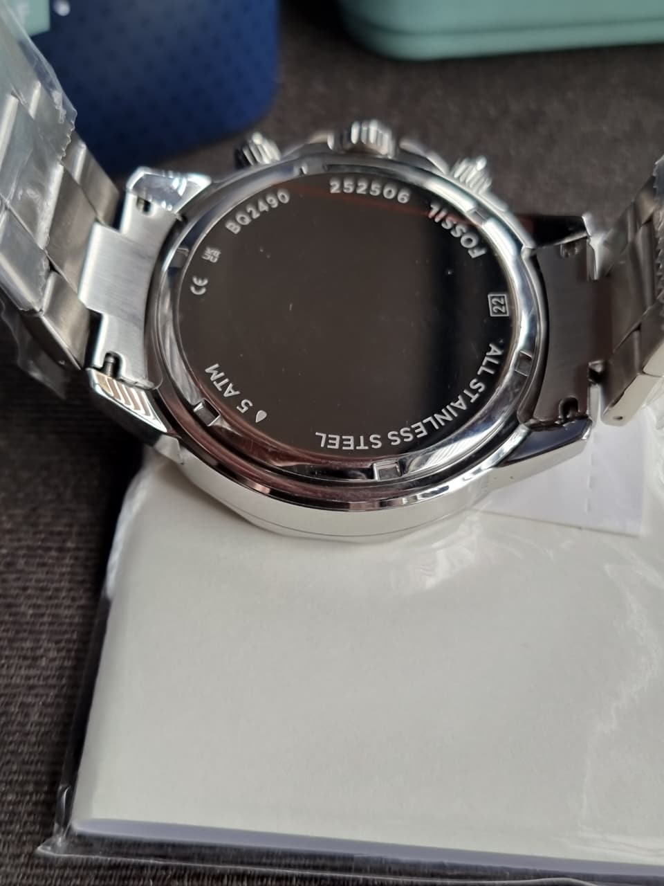 Fossil Bannon Multifunction Silver Stainless Steel Silver Dial Chronograph Quartz Watch for Gents - BQ2490