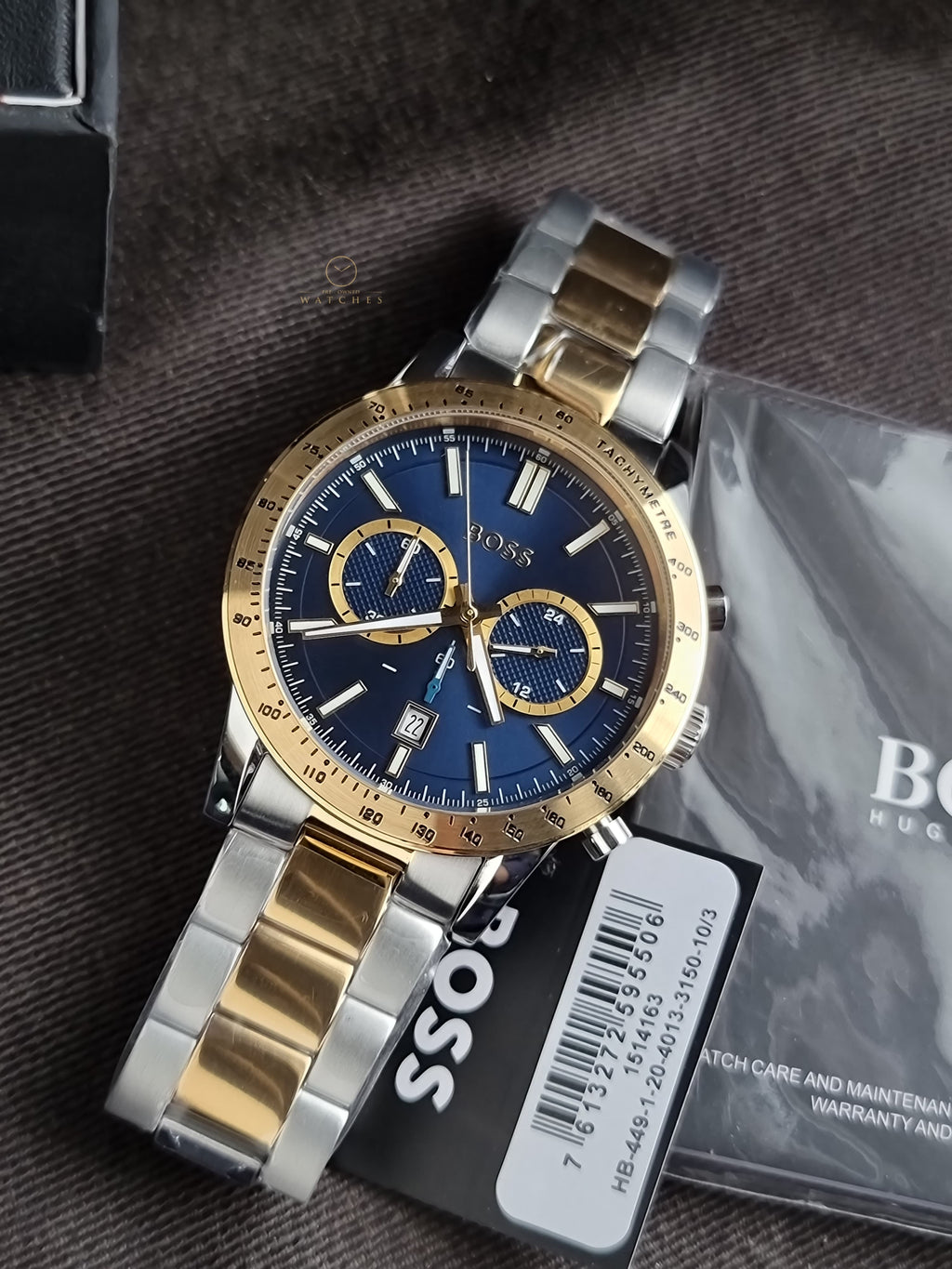 Hugo Boss Two-tone Stainless Steel Blue Dial Chronograph Quartz Watch for Gents - 1514163