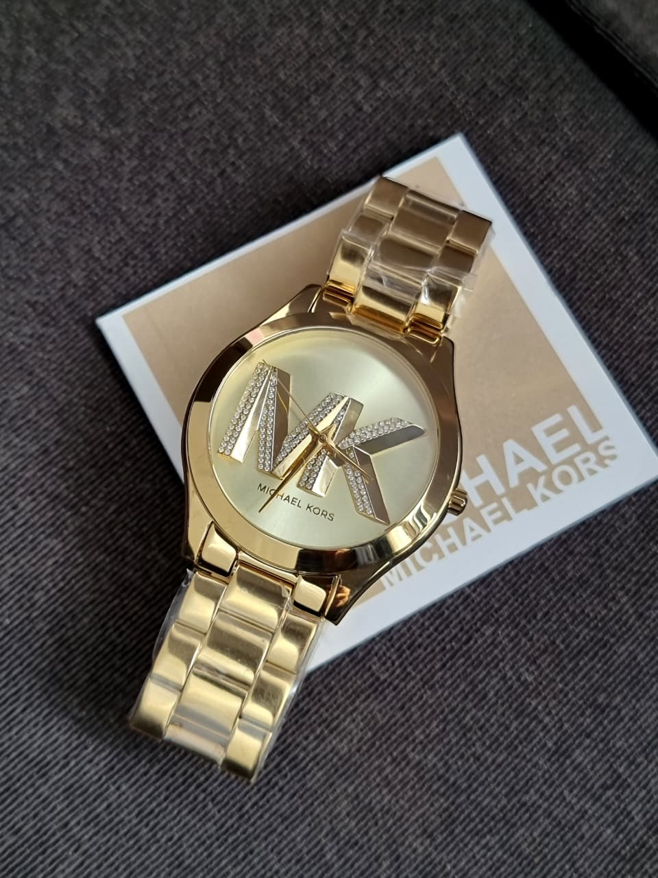 Michael Kors Runway Gold Dial Gold Steel Strap Watch For Women - MK4732