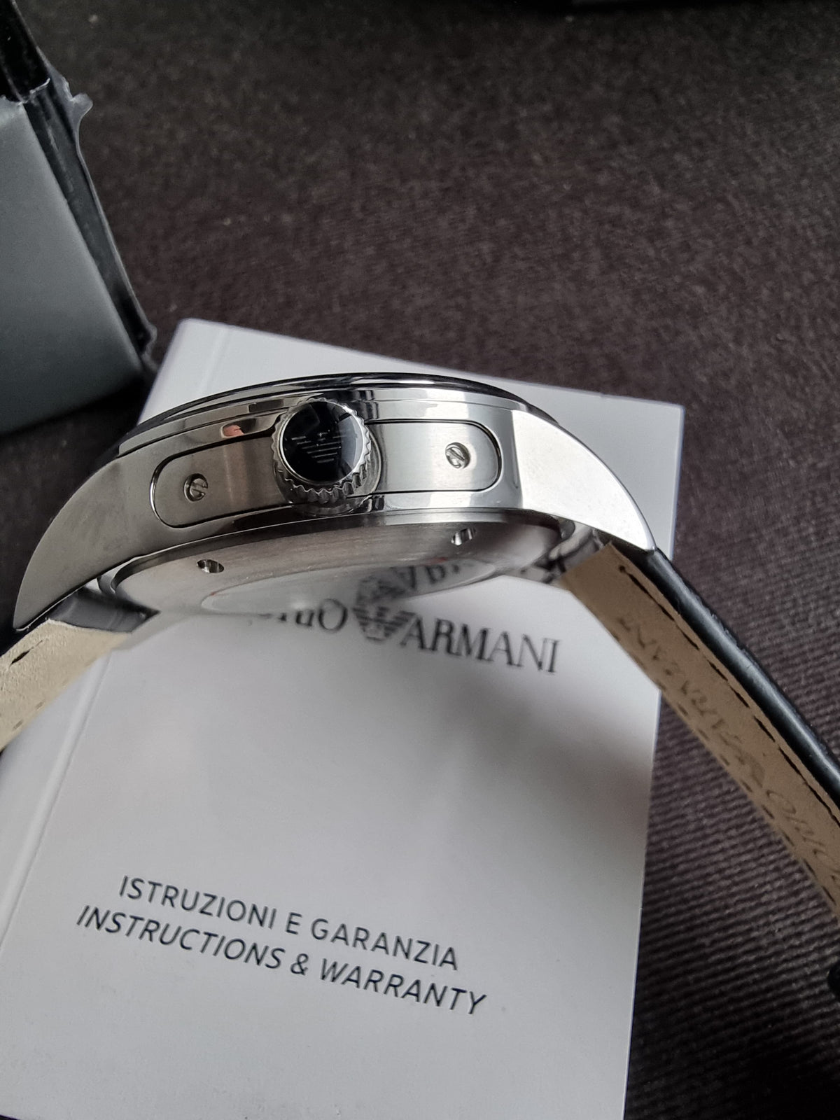 Emporio Armani Meccanico Automatic Black 45mm Dial Leather Strap Watch For Men - AR4629