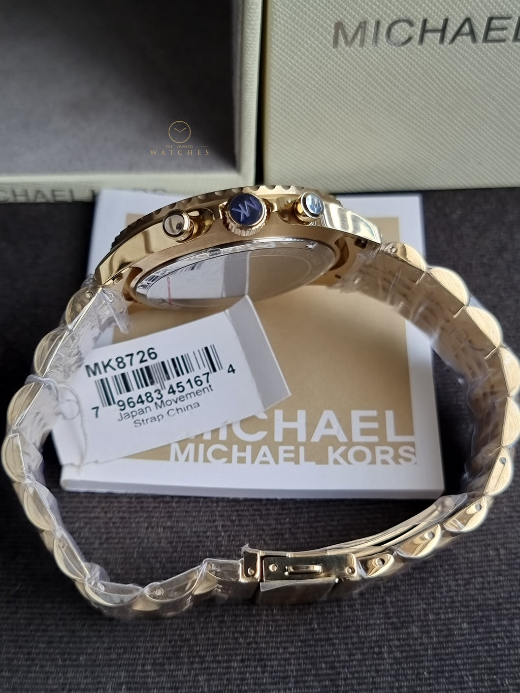 Michael Kors Men’s Chronograph Stainless Steel Black Dial 44mm Watch MK8726