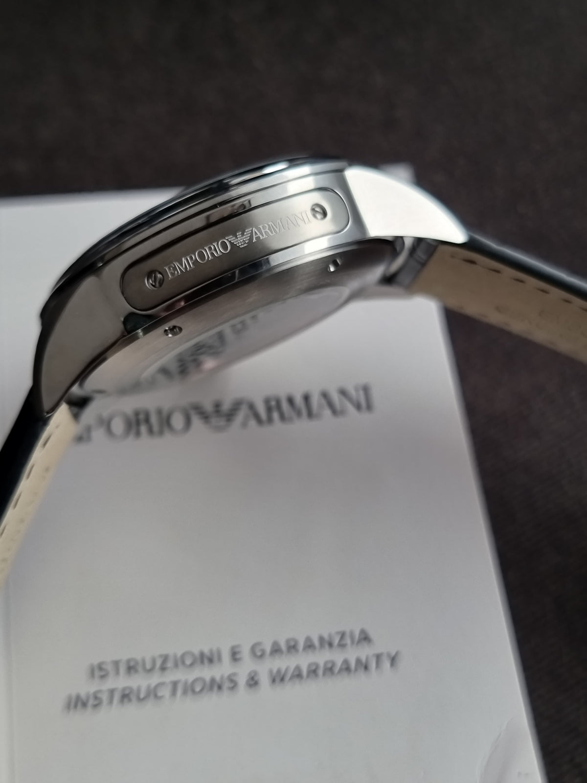 Emporio Armani Meccanico Automatic Black 45mm Dial Leather Strap Watch For Men - AR4629