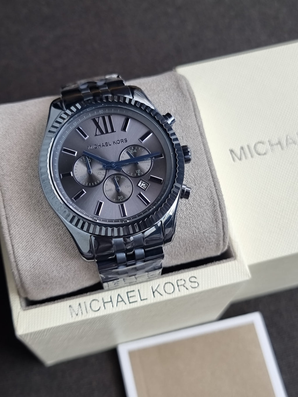 Michael Kors Men’s Quartz Stainless Steel Blue Dial 44mm Watch MK8480