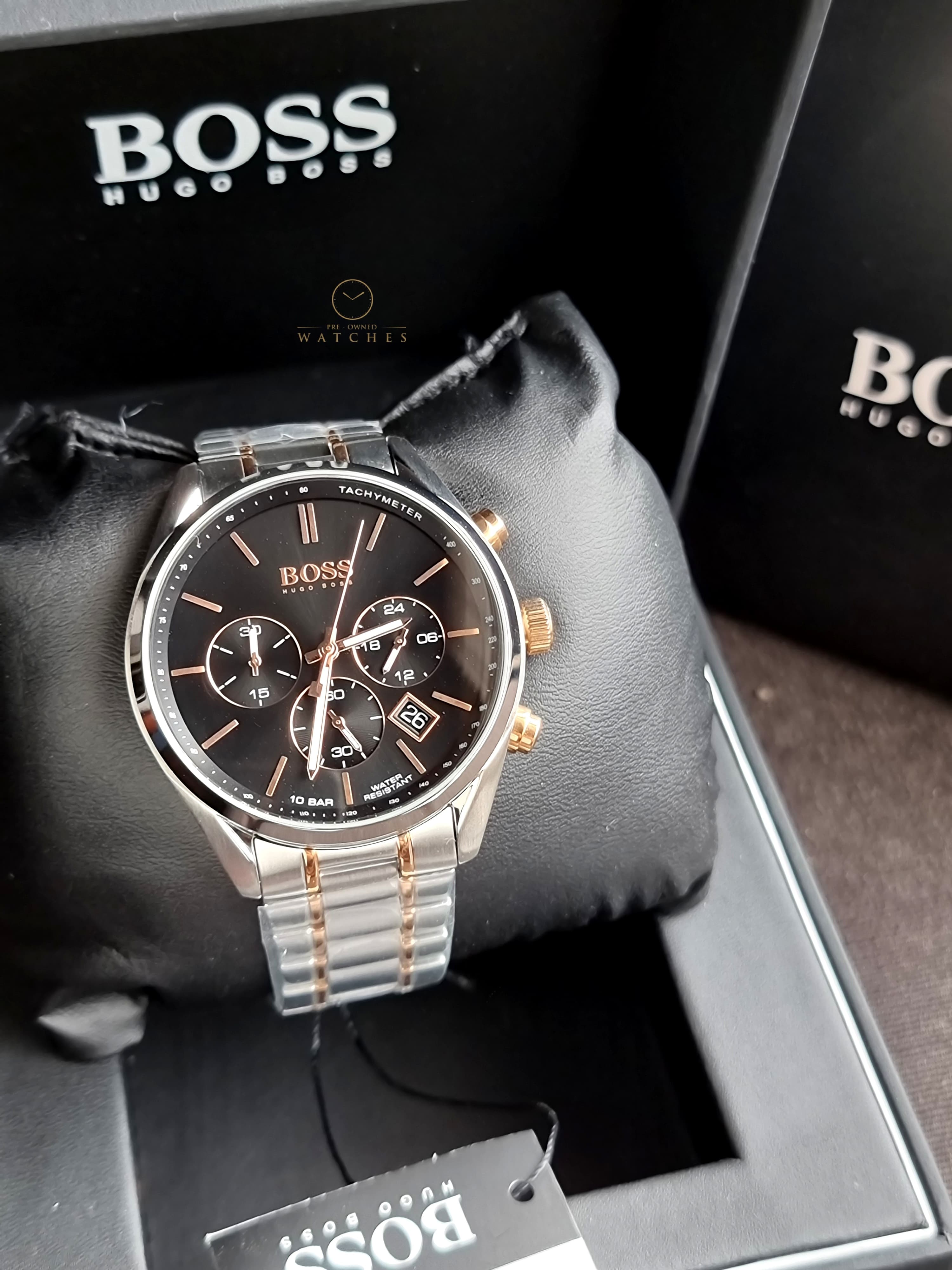 Hugo Boss Champion Chronograph Analog Black Dial Men's Watch -1513819