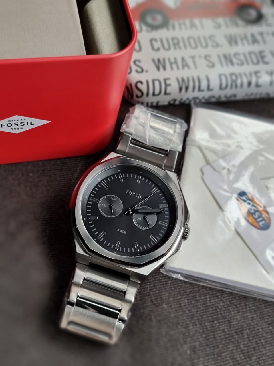 Fossil Evanston Multifunction Gunmetal Stainless Steel Men's Watch-BQ2609