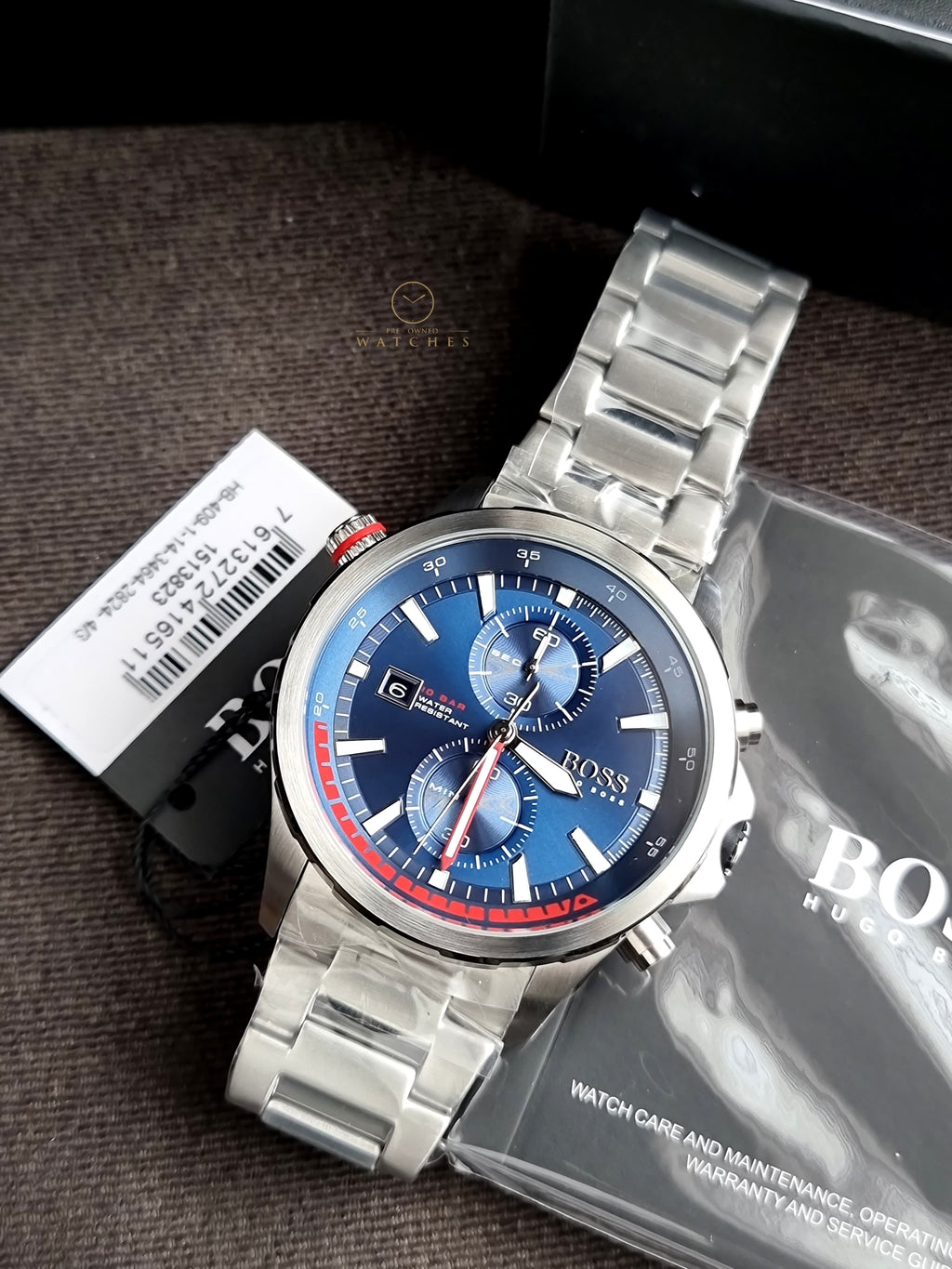 Hugo Boss Men’s Quartz Stainless Steel Blue Dial 46mm Watch 1513823