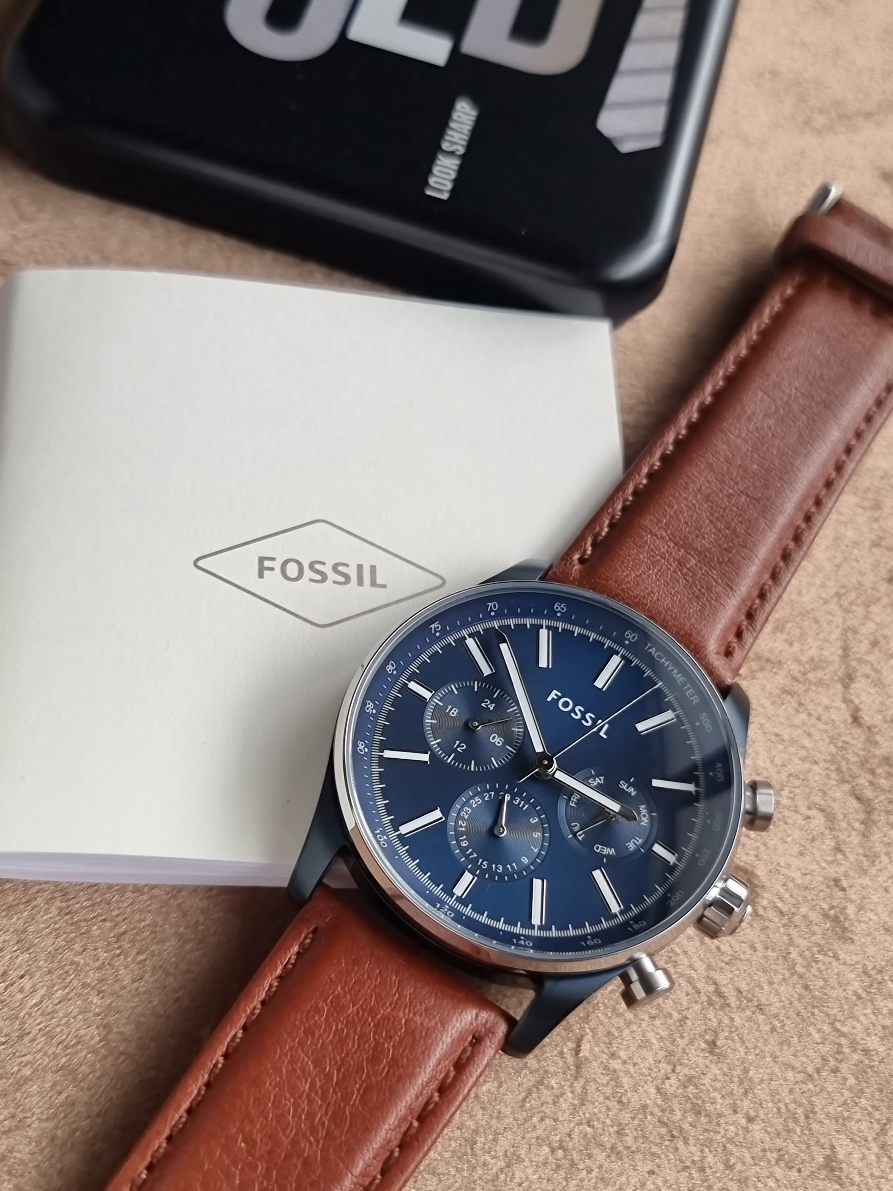 Fossil Sullivan Chronograph Navy Blue Brown BQ2512 Men's Watch