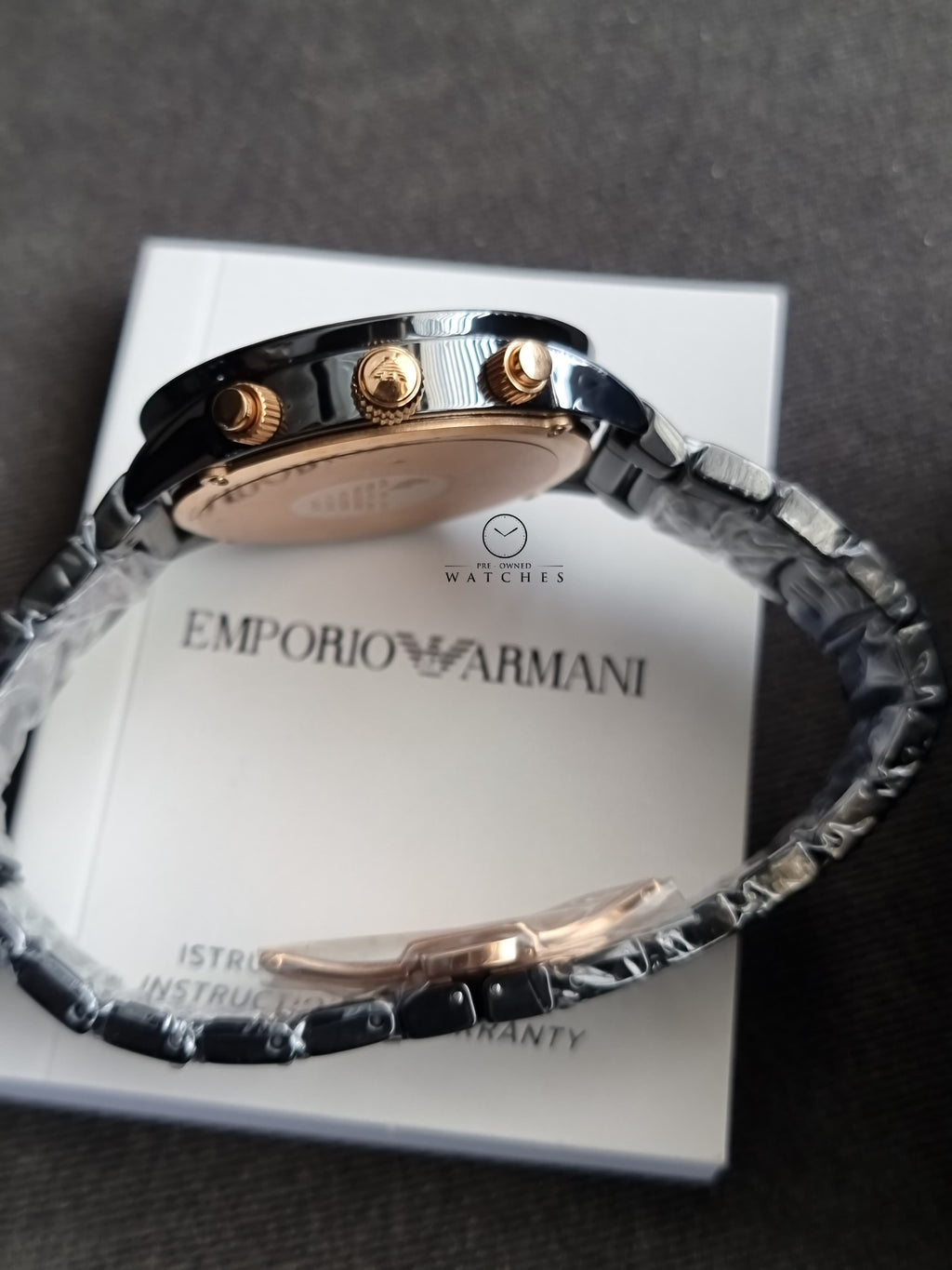 Emporio Armani Men’s Quartz Black Ceramic Black Dial 43mm Watch AR70002