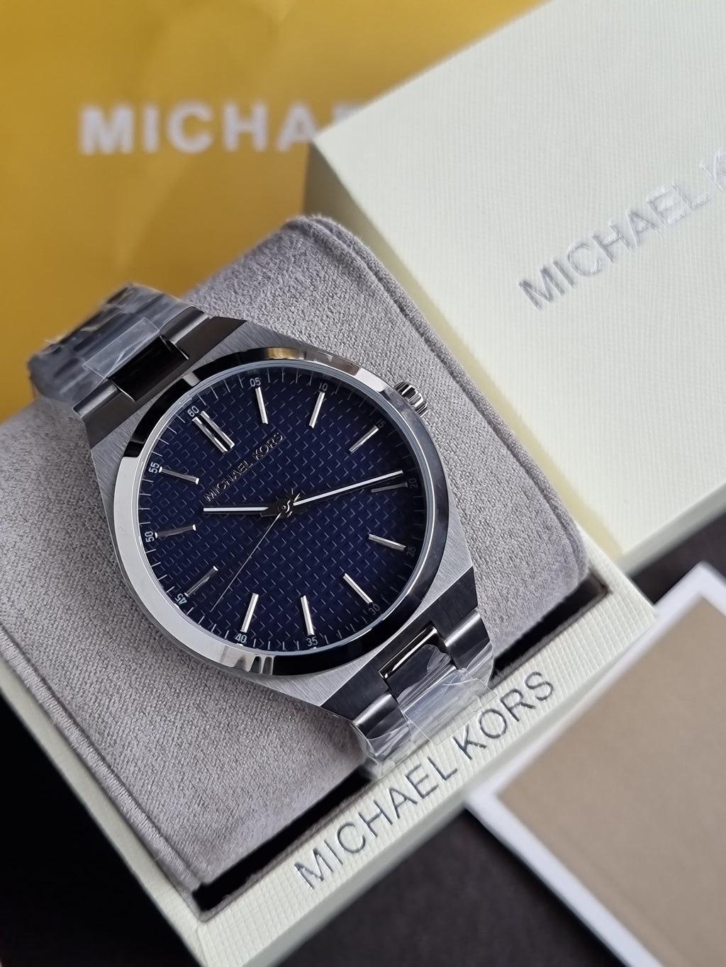 Michael Kors Lennox 42mm Blue Dial Silver Watch MK9227