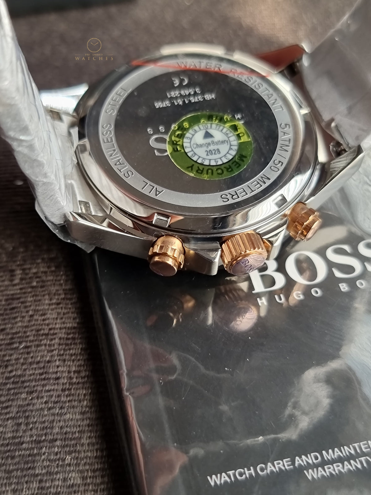 Hugo Boss Hero Two-Tone Stainless Steel Black 45mm Dial Chronograph Quartz Watch for Gents - 1513757