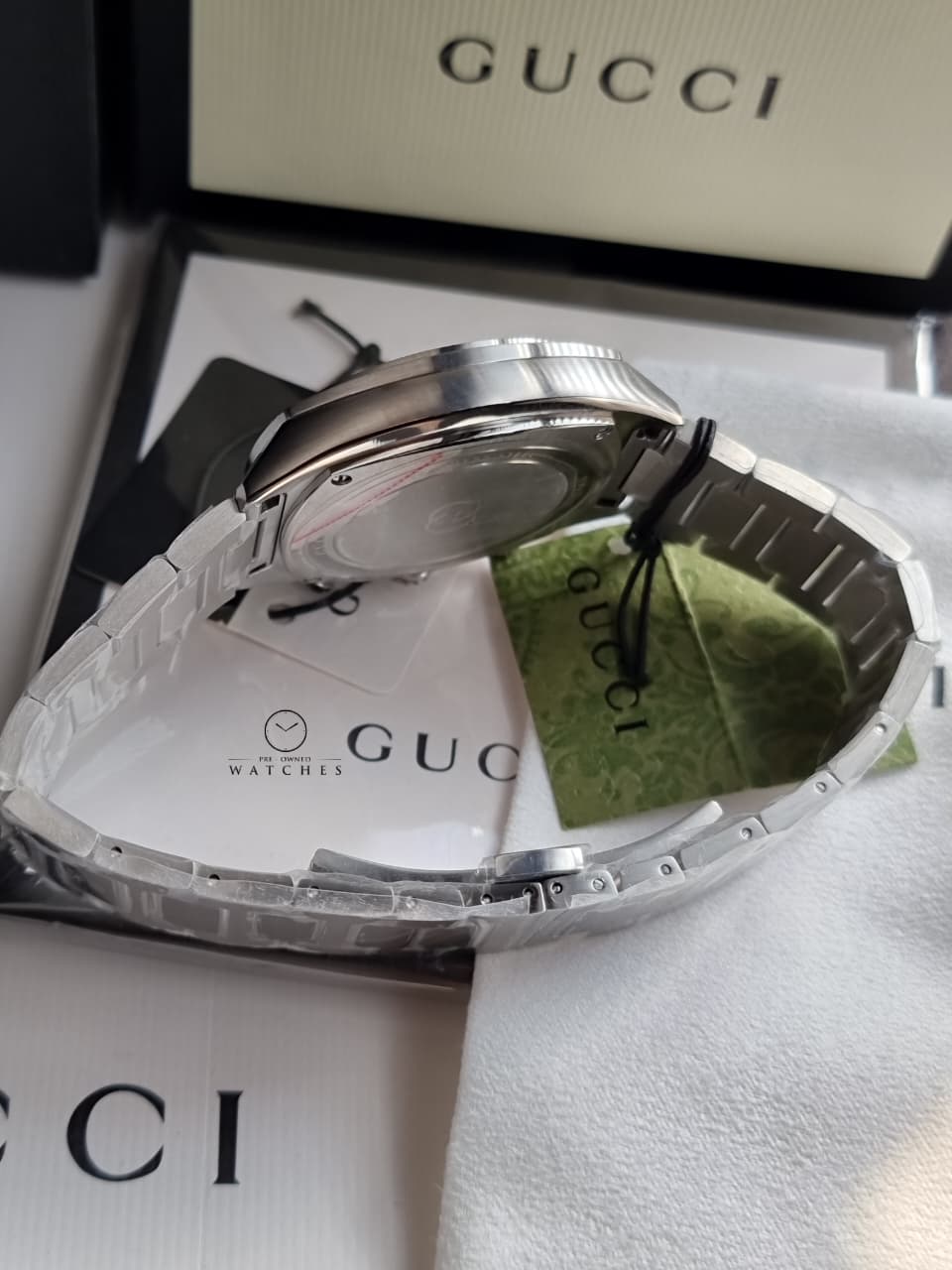 Gucci Interlocking Silver Stainless Steel Blue Dial Chronograph Quartz Watch for Gents - YA142317